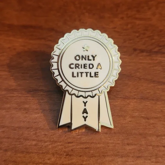 I Only Cried A Little Ribbon Lapel Pin - Picture 1 of 2